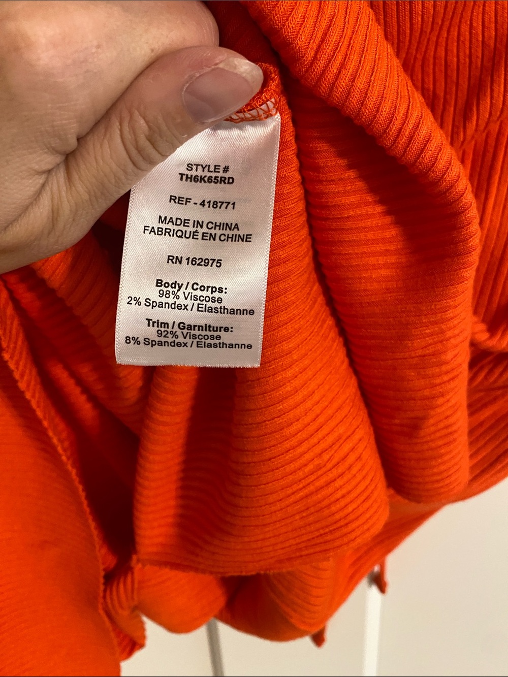 Orange Ribbed Midi Skirt with Drawstring Waist - Picture 7 of 7